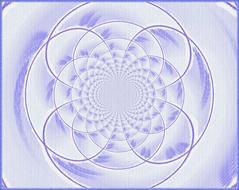 Violet and white mandala pattern with shapes, clipart