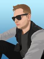 computer generated image of a man wearing sunglasses