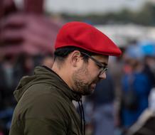 Adult Man red hat