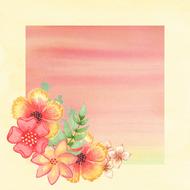 background floral scrapbook square