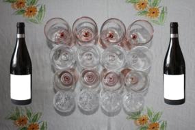 wine bottles with glasses