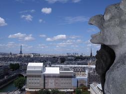 Paris Notre Dame Landscape Eiffel