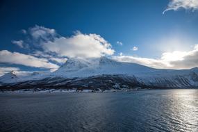 snowy mountain lake