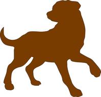 dog brown outline domestic animal