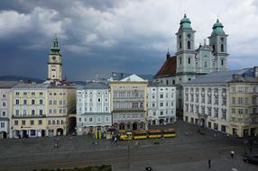 Linz City Church sqaure