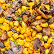 Fried mushrooms with vegetables