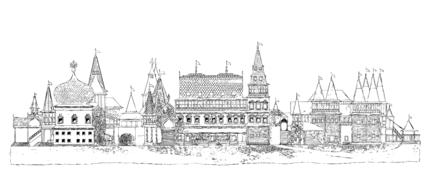 line art of architecture cityscape