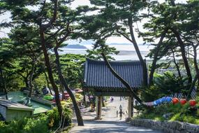 Japanese arch in the park