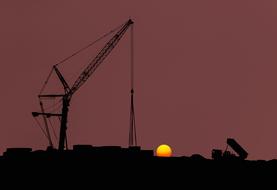 Industry Machine Silhouette at sunset