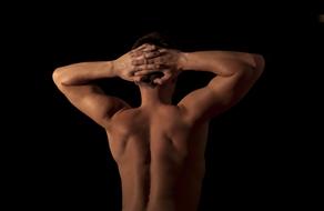 male torso at darkness