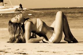 Women Body Of Water Beach