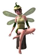 fee elf wing sitting expression