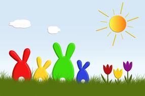 Easter bunnies drawing