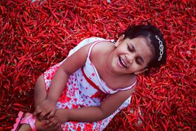 Beautiful Woman red background