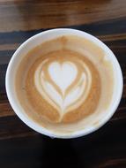 hot beverage with a pattern