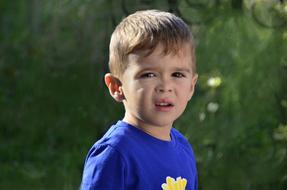 portrait of a little boy in nature