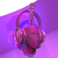 headphones music 3d pink drawing