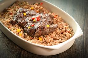 steak and rice