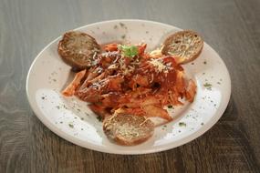 Pasta and toast