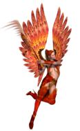 clipart of fire fairy girl wings