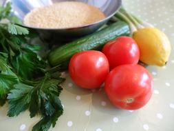 tomatoes and cucumbers