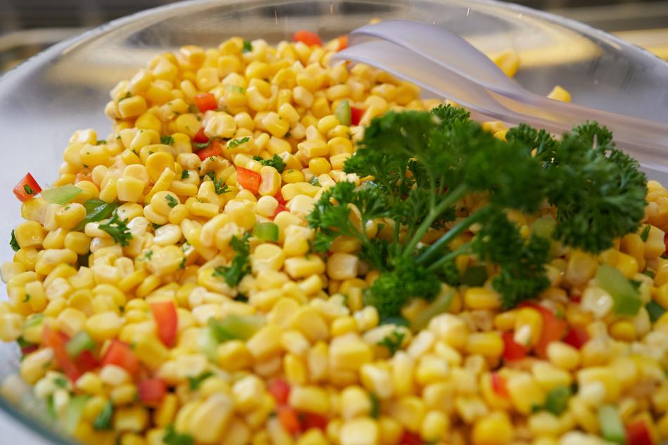 corn salad with greens