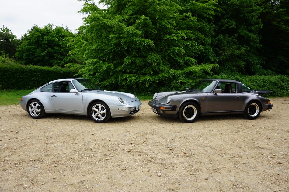 Porsches on the ground