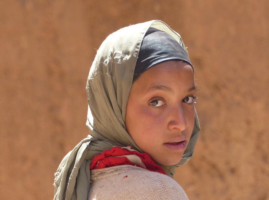 Portrait of girl with headscarf
