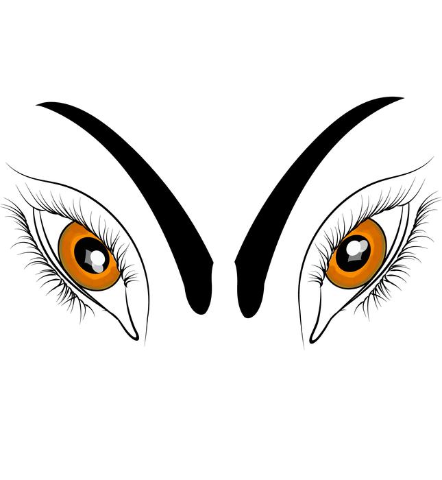 orange flowers with eyebrows
