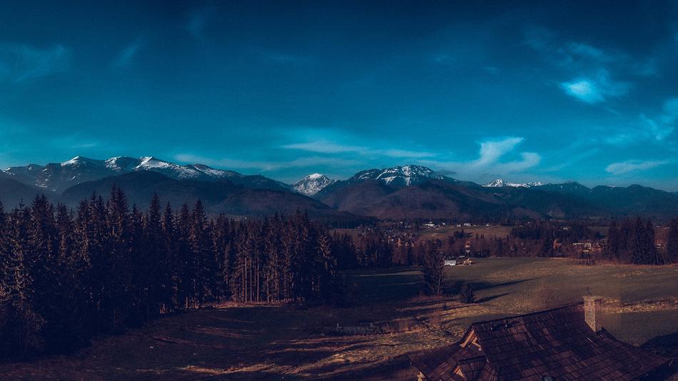 mountain landscape in the evening