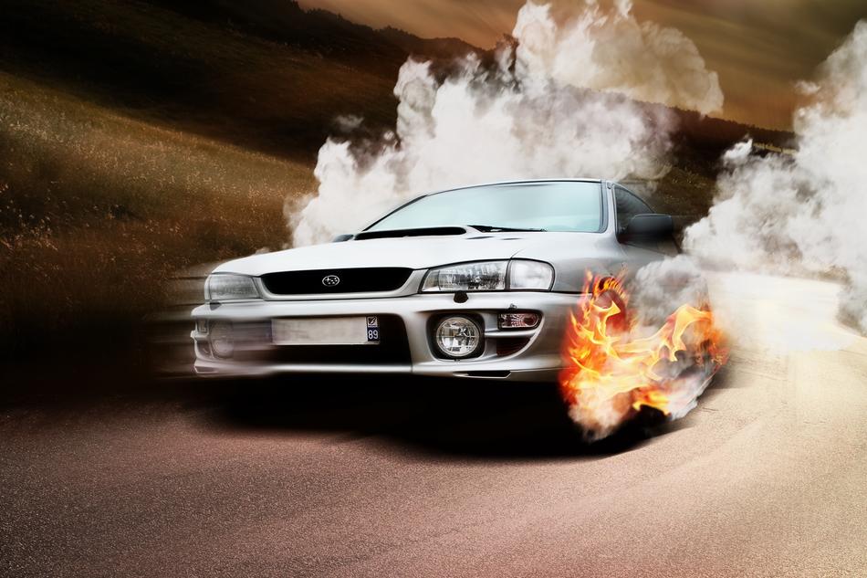 Car Wheels Fire