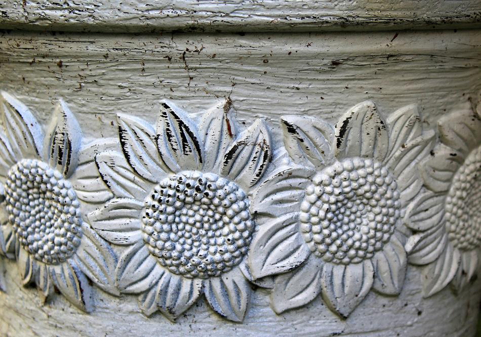 Construction embossed with the beautiful, white flowers