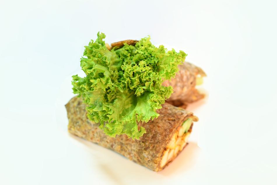 Fresh rolls with lettuce leaf