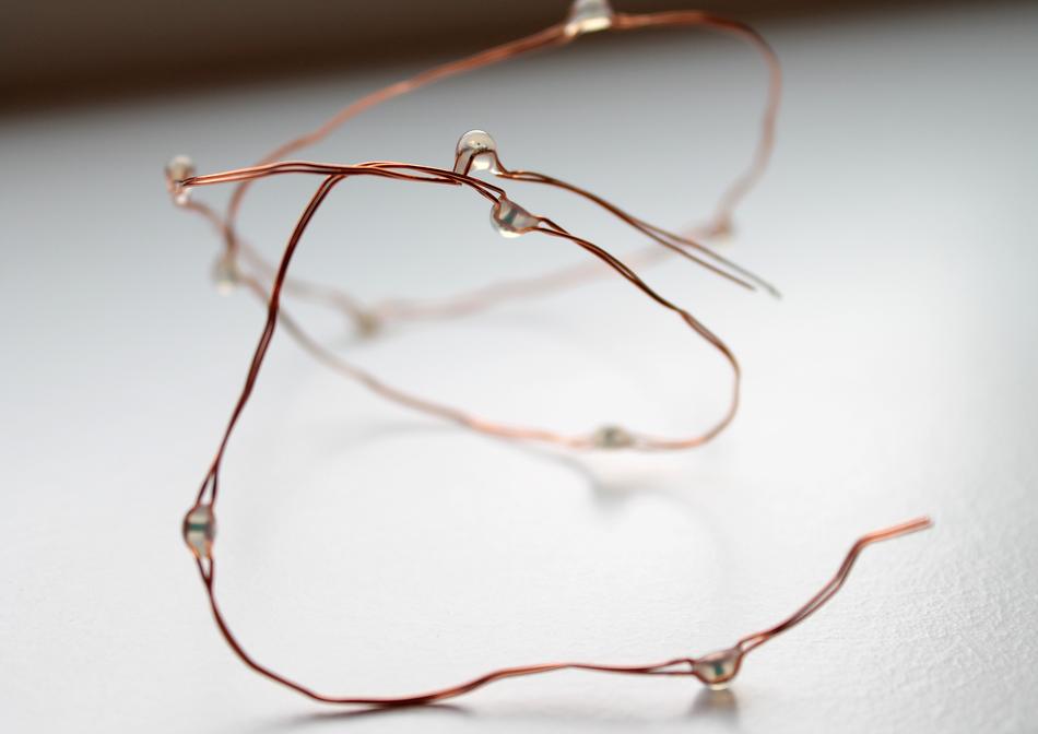 photo of wire with LEDs
