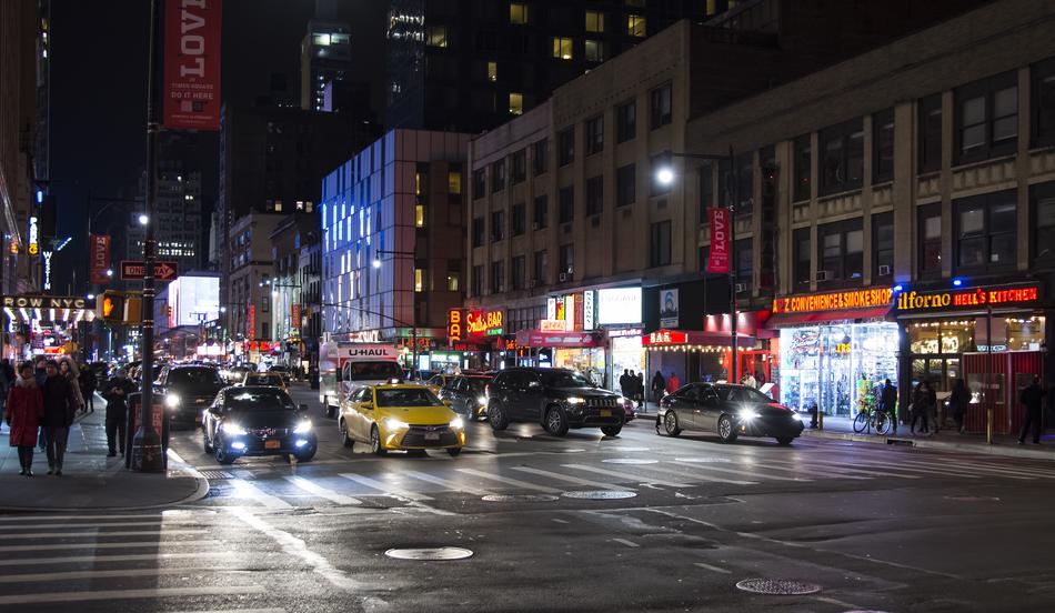 traffic jam of cars on the road in the city