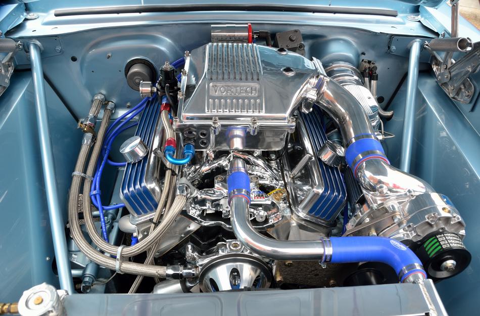 Car Engine Restored Retro