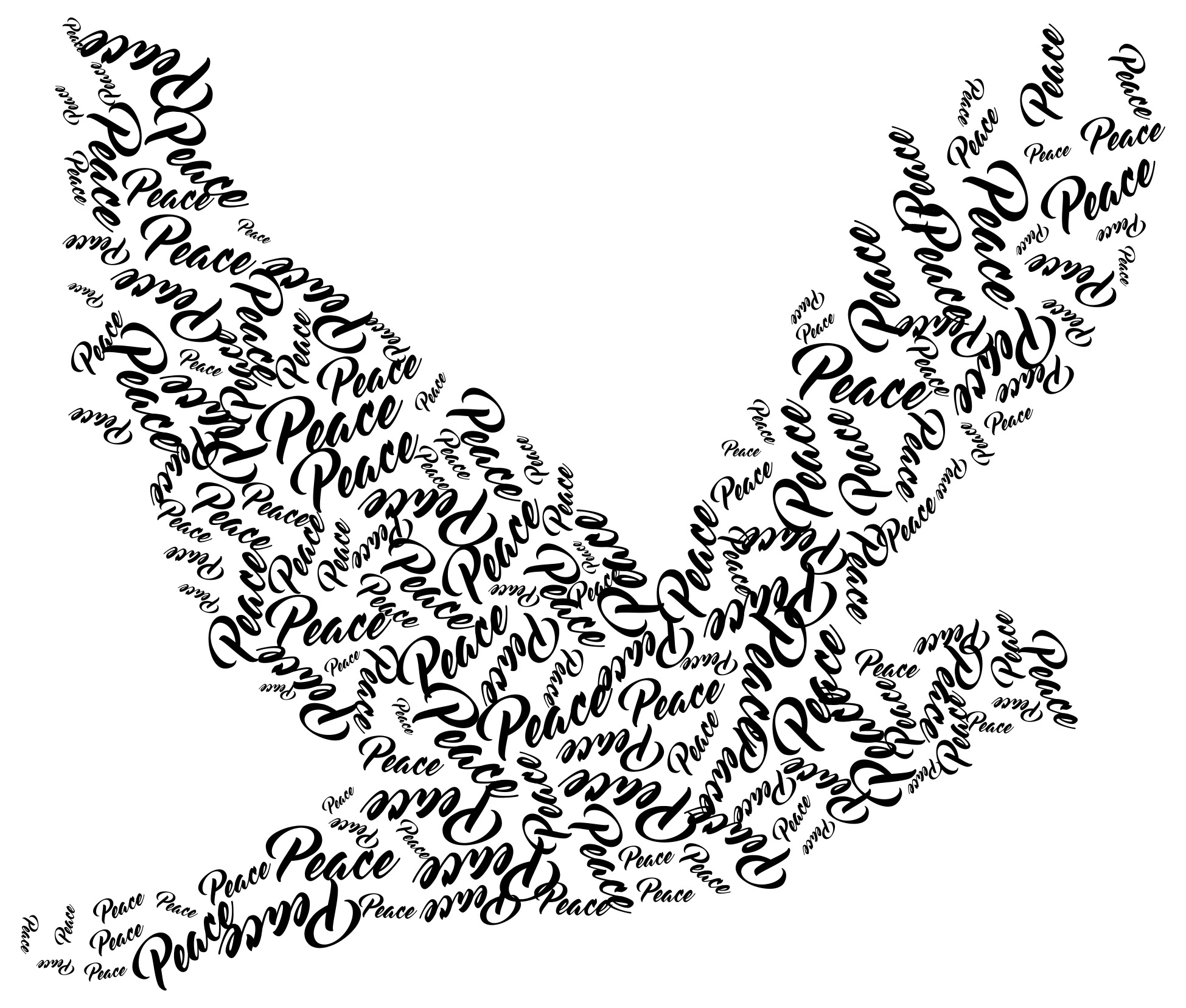 Шрифтовая композиция птица