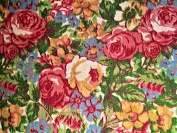 colorful Fabric with vintage Pattern, roses