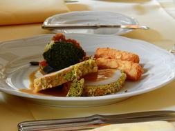 restaurant dish with meat