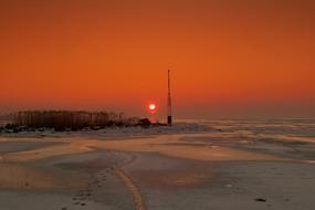 Sunset Lake Balaton Winter