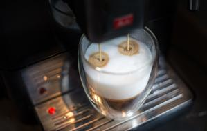 milk coffee brewing