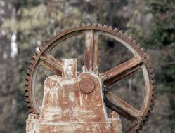 rusty cogwheel in the mechanism