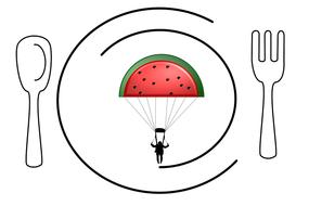 funny man on a parachute