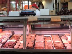 raw meat in the store