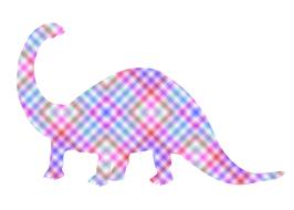 painted checkered dinosaur
