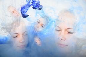 Faces Blue Art banner