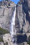 waterfall high in the rocks