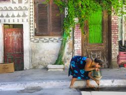 Chios Streetlife Woman worker
