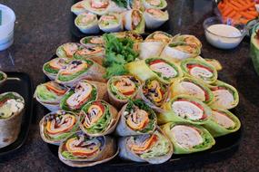wrapped food on the table