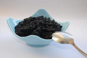 black caviar in a plate